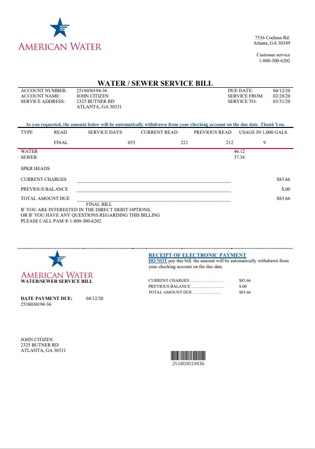  Minol USA business utility bill 
